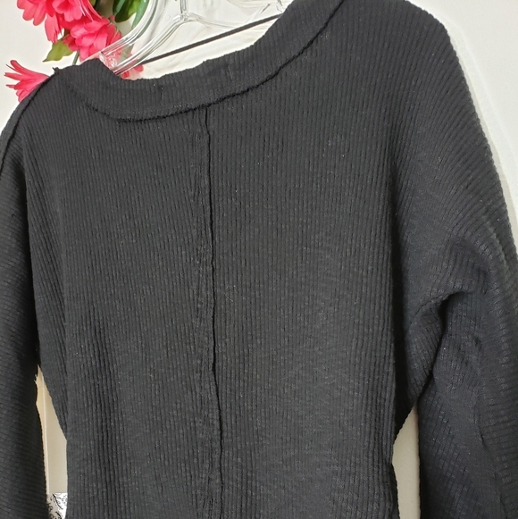 Free People Lupine Wrap Ribbed Jersey Tee Top Thermal Knit Bohemian Spring - Picture 10 of 16